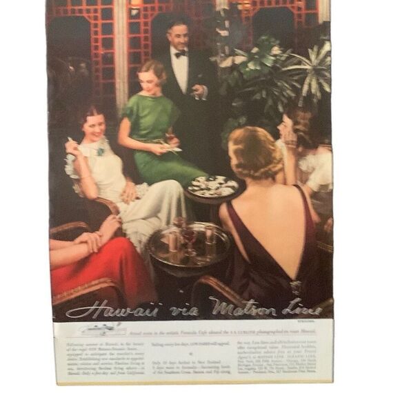 Vintage 1935 Matson Line Cruise Hawaii Via Ad Advertisement - Picture 2 of 4